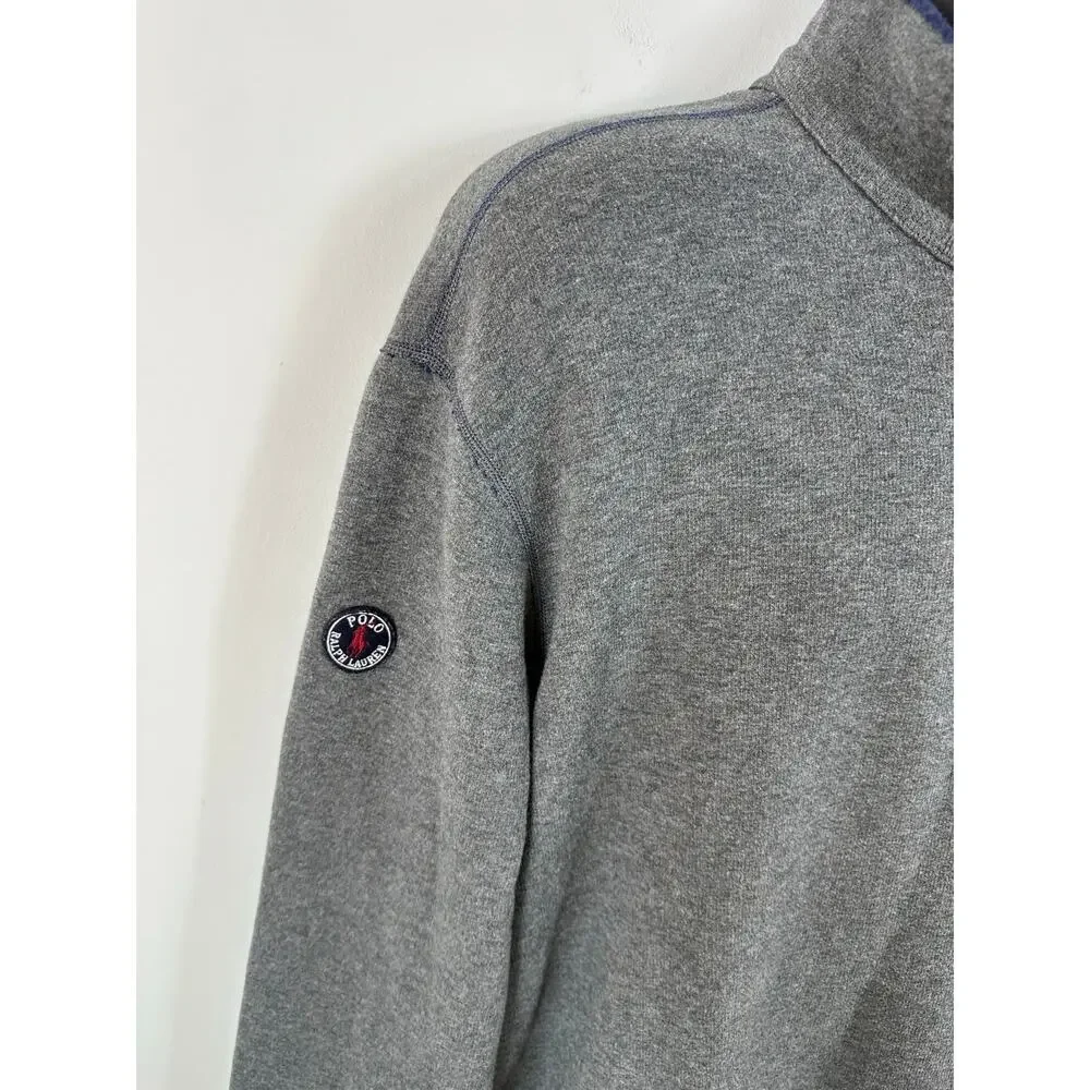 Vintage Polo Ralph Lauren Reversible Rib Sweater 1/4 Zip Cotton Size 2XL Blue